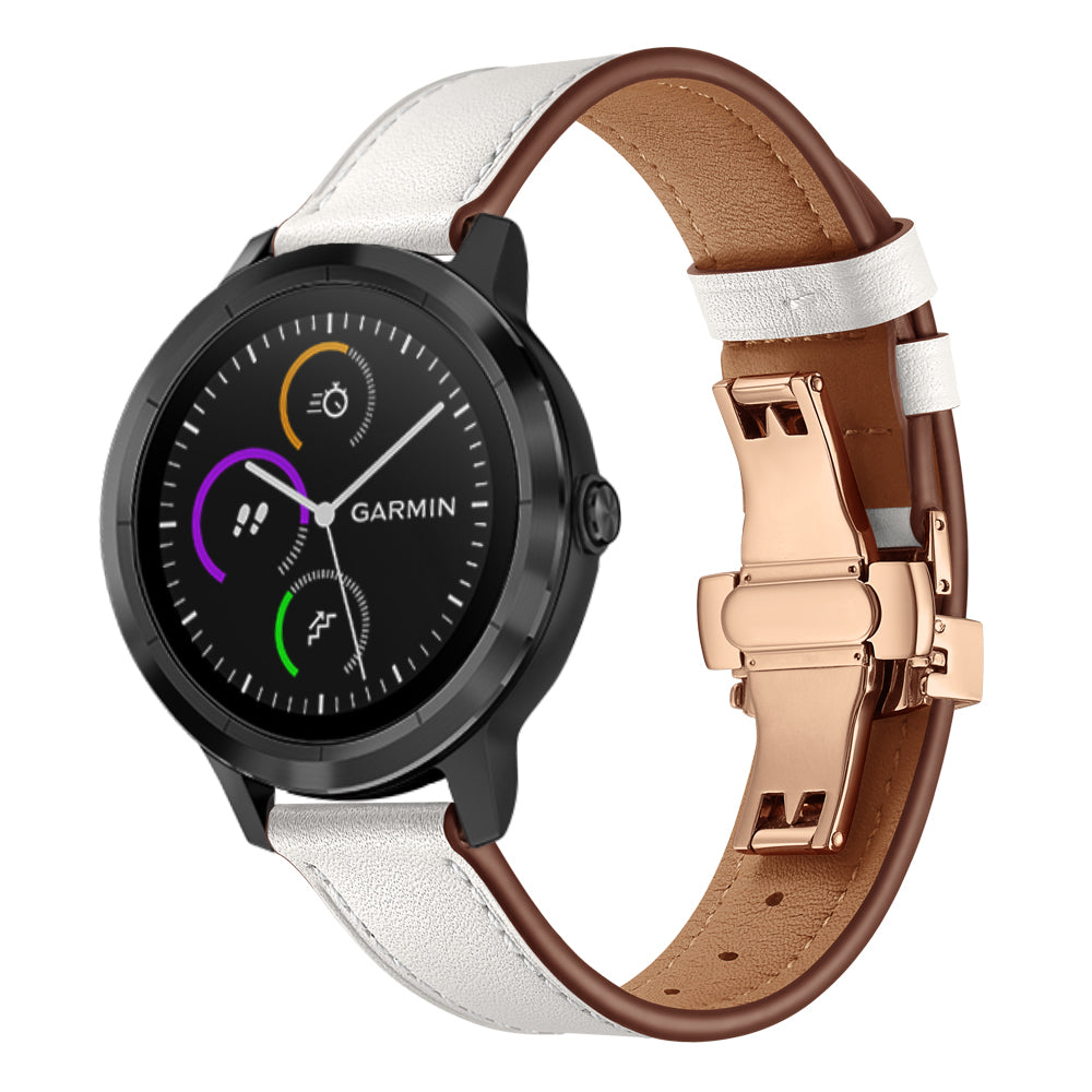 20mm Top-layer Cowhide Leather Genuine Leather Watch Strap Replacement for Garmin Vivoactive 3 / Vivomove HR