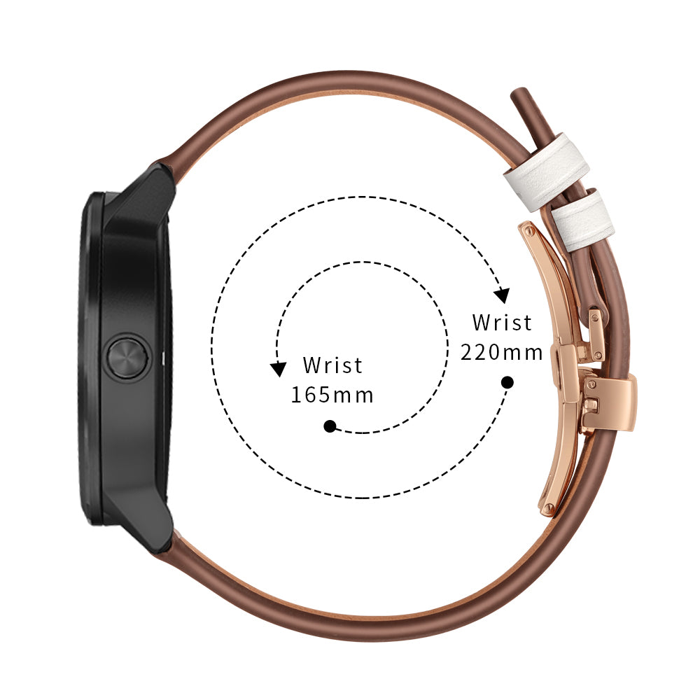 20mm Top-layer Cowhide Leather Genuine Leather Watch Strap Replacement for Garmin Vivoactive 3 / Vivomove HR