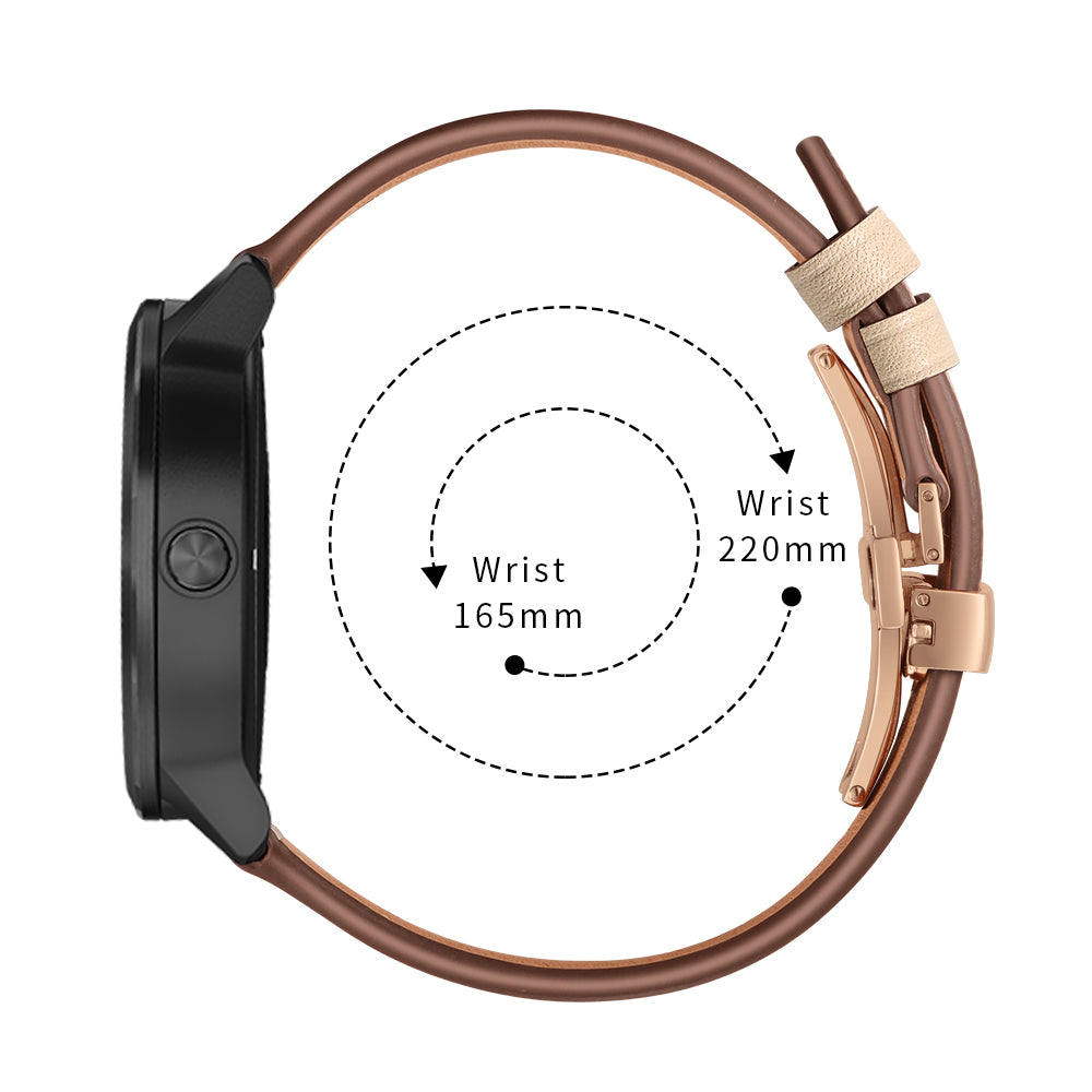 20mm Top-layer Cowhide Leather Genuine Leather Watch Strap Replacement for Garmin Vivoactive 3 / Vivomove HR