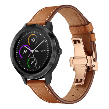 20mm Top-layer Cowhide Leather Genuine Leather Watch Strap Replacement for Garmin Vivoactive 3 / Vivomove HR