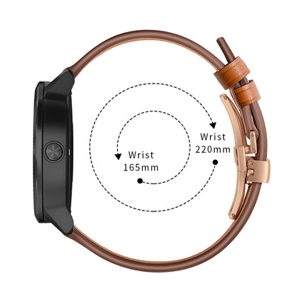 20mm Top-layer Cowhide Leather Genuine Leather Watch Strap Replacement for Garmin Vivoactive 3 / Vivomove HR