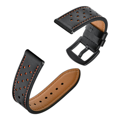 22mm Holes Decor Genuine Leather Smart Watch Band for Samsung Gear S3 Classic/Frontier