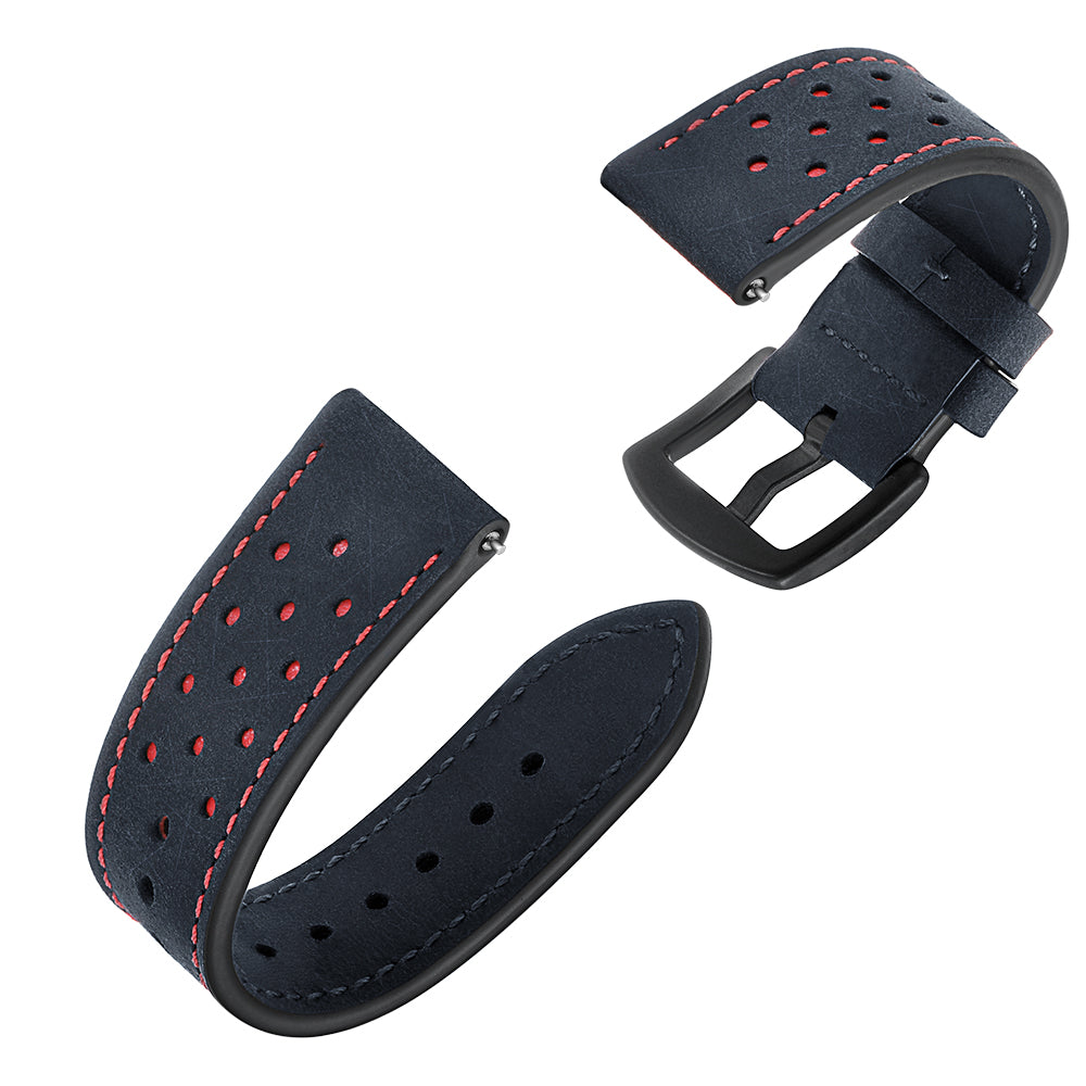 22mm Holes Decor Genuine Leather Smart Watch Band for Samsung Gear S3 Classic/Frontier