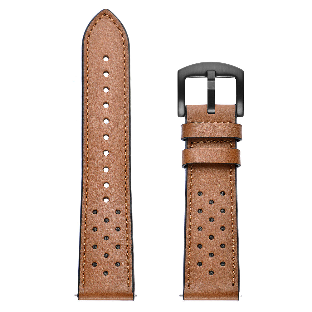 22mm Holes Decor Genuine Leather Smart Watch Band for Samsung Gear S3 Classic/Frontier