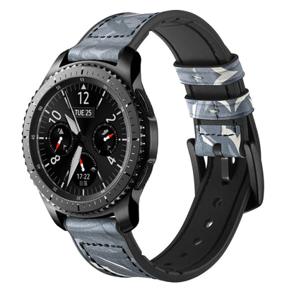 22mm Silicone + Leather Camouflage Watch Strap for Samsung Gear S3 Classic/S3 Frontier