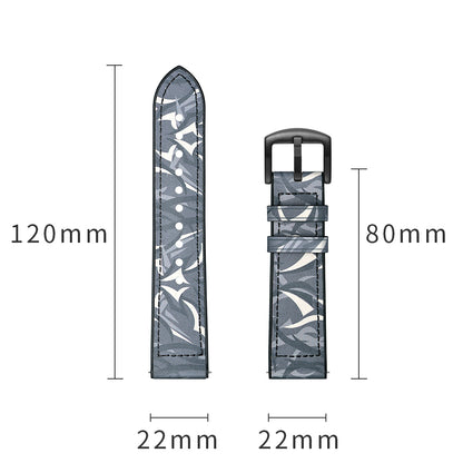 22mm Silicone + Leather Camouflage Watch Strap for Samsung Gear S3 Classic/S3 Frontier