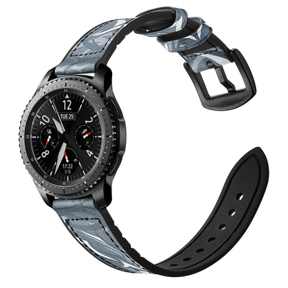 22mm Silicone + Leather Camouflage Watch Strap for Samsung Gear S3 Classic/S3 Frontier