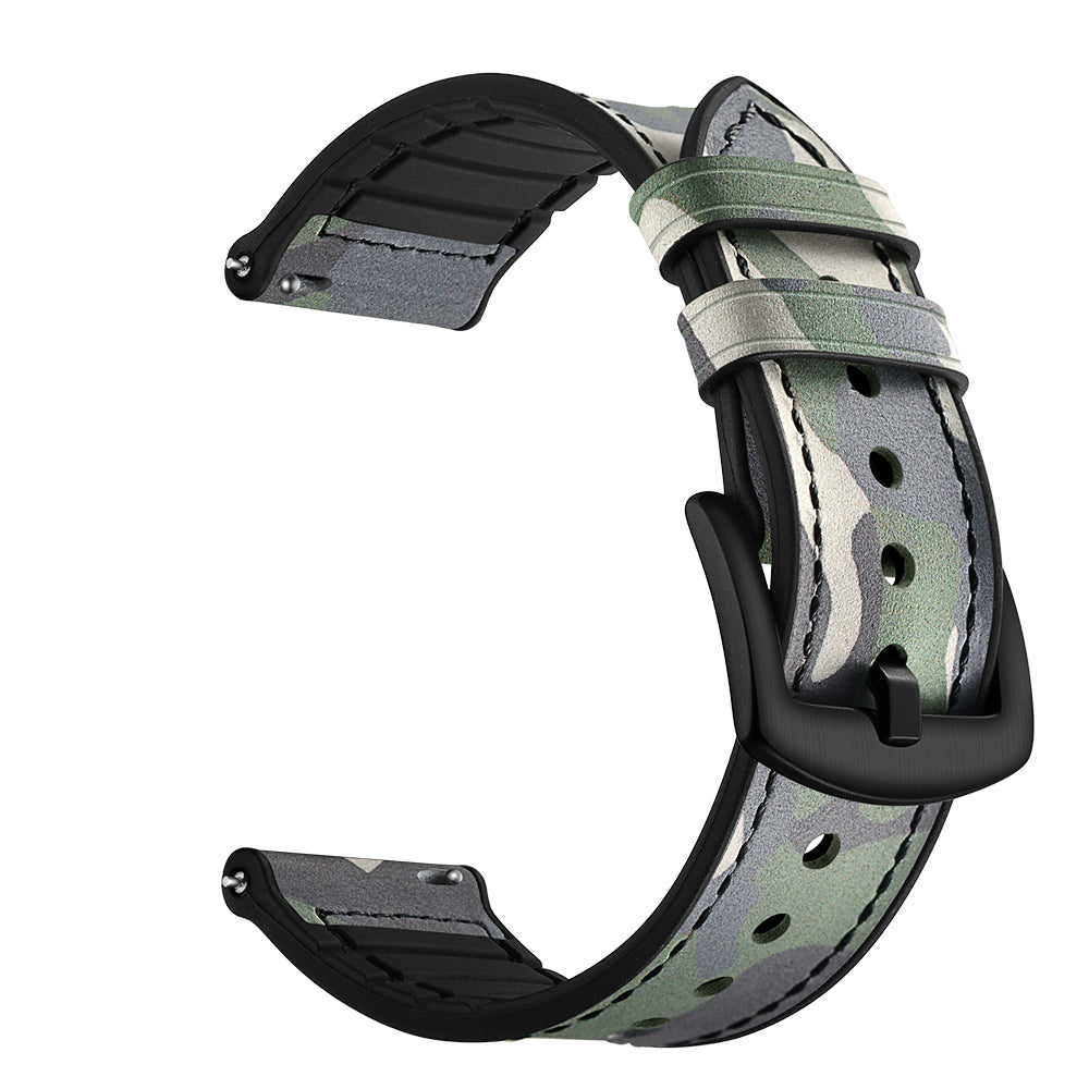 22mm Silicone + Leather Camouflage Watch Strap for Samsung Gear S3 Classic/S3 Frontier