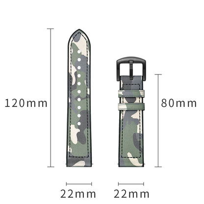 22mm Silicone + Leather Camouflage Watch Strap for Samsung Gear S3 Classic/S3 Frontier