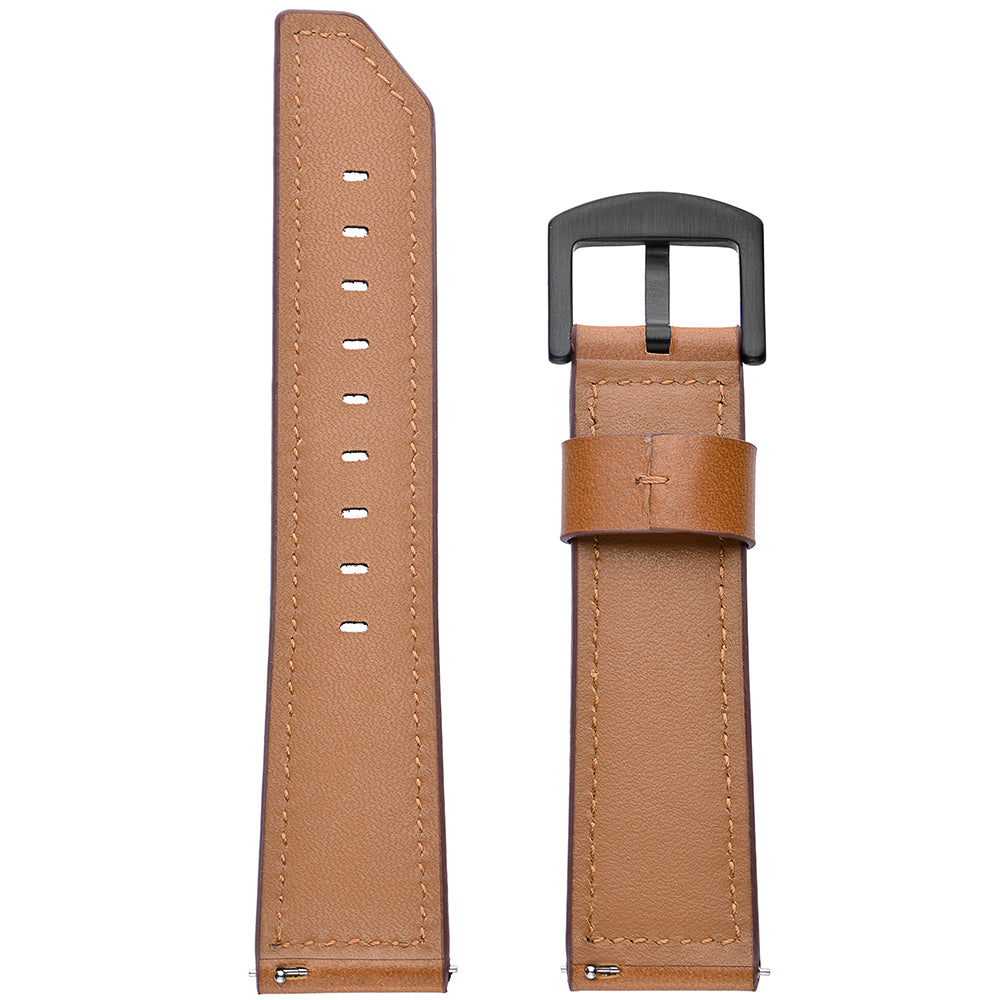 For Samsung Gear S3 Classic/S3 Frontier 22mm Knife Tail Genuine Leather Watch Strap Replacement Band