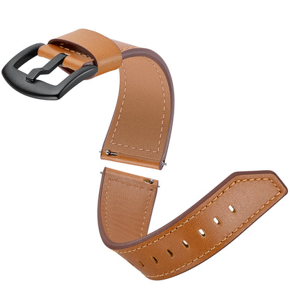 For Samsung Gear S3 Classic/S3 Frontier 22mm Knife Tail Genuine Leather Watch Strap Replacement Band