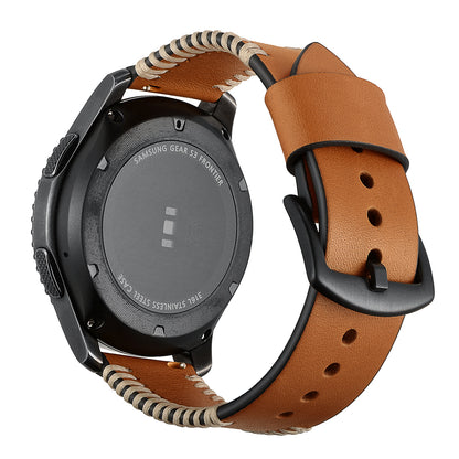 22mm Top Layer Cowhide Leather Watch Strap Watchband Replacement for Samsung Gear S3 Classic/S3 Frontier