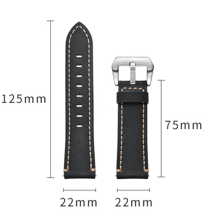 22mm Genuine Leather Watch Strap Smart Watch Band for Huawei Watch GT / Watch 2 / Watch Magic