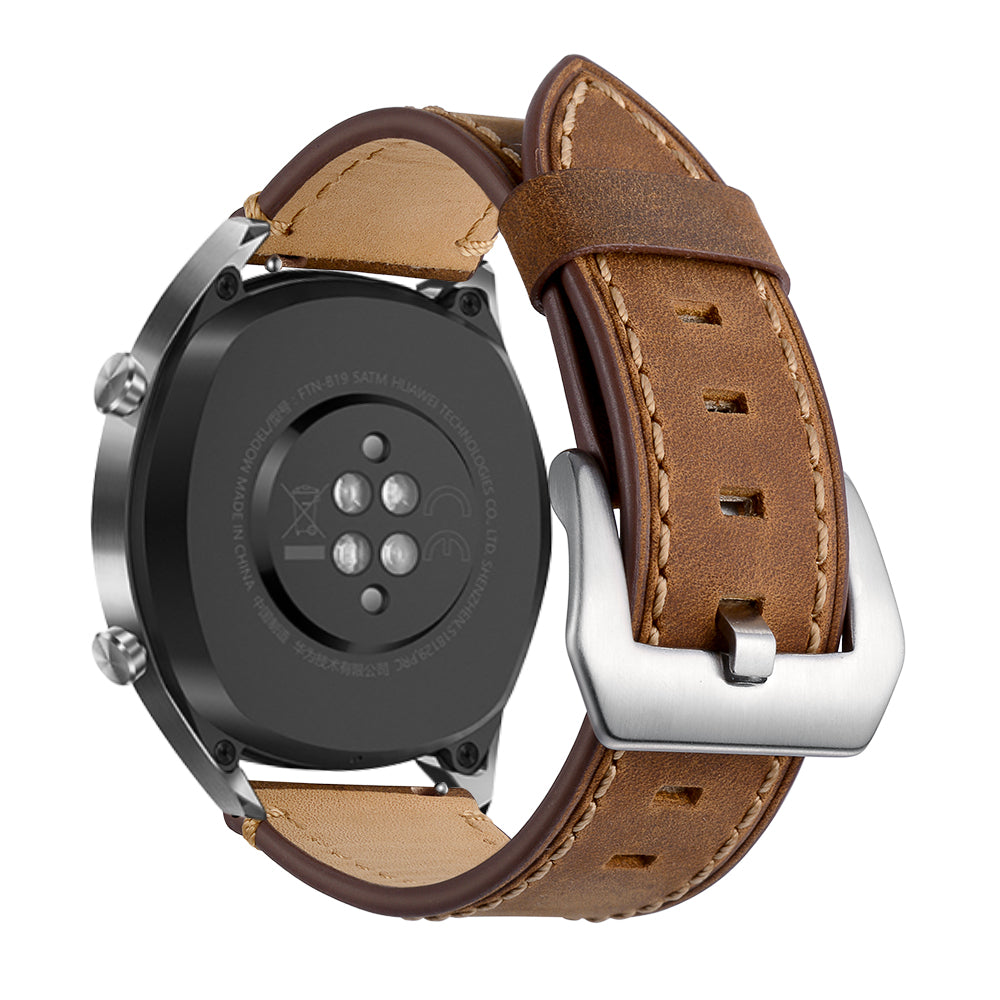 22mm Genuine Leather Watch Strap Smart Watch Band for Huawei Watch GT / Watch 2 / Watch Magic