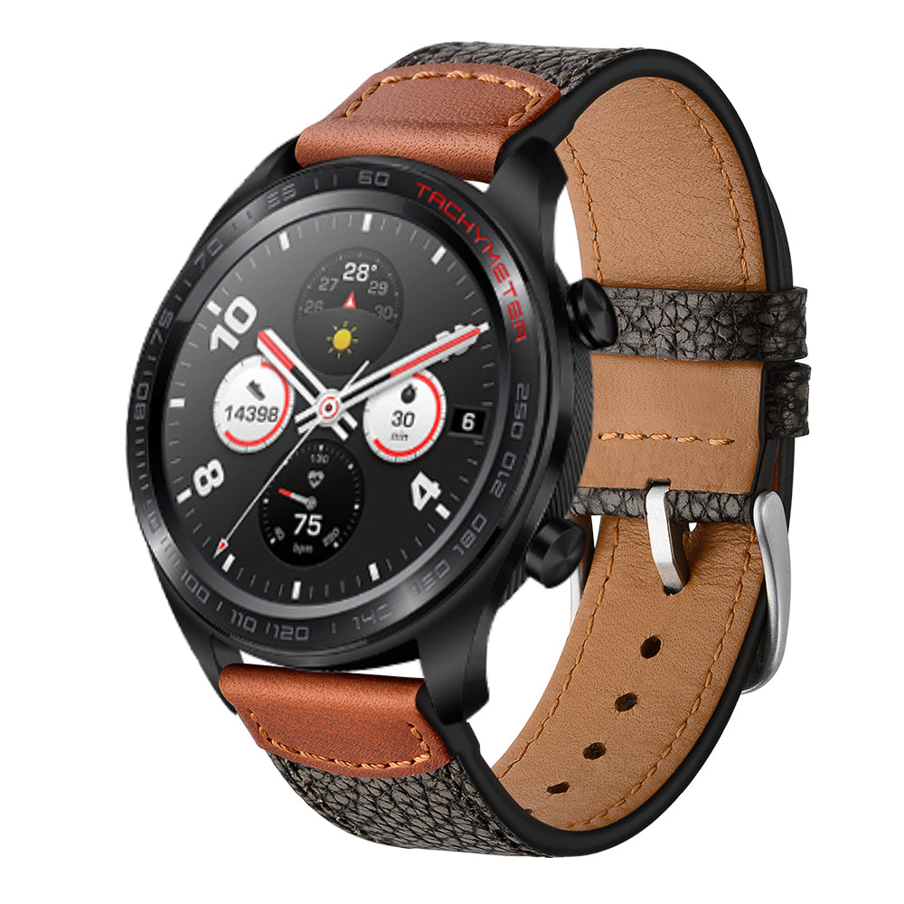 22mm Genuine Leather Stone Texture Watch Strap Replacement for Huawei Watch GT1 / 2 / Watch Magic