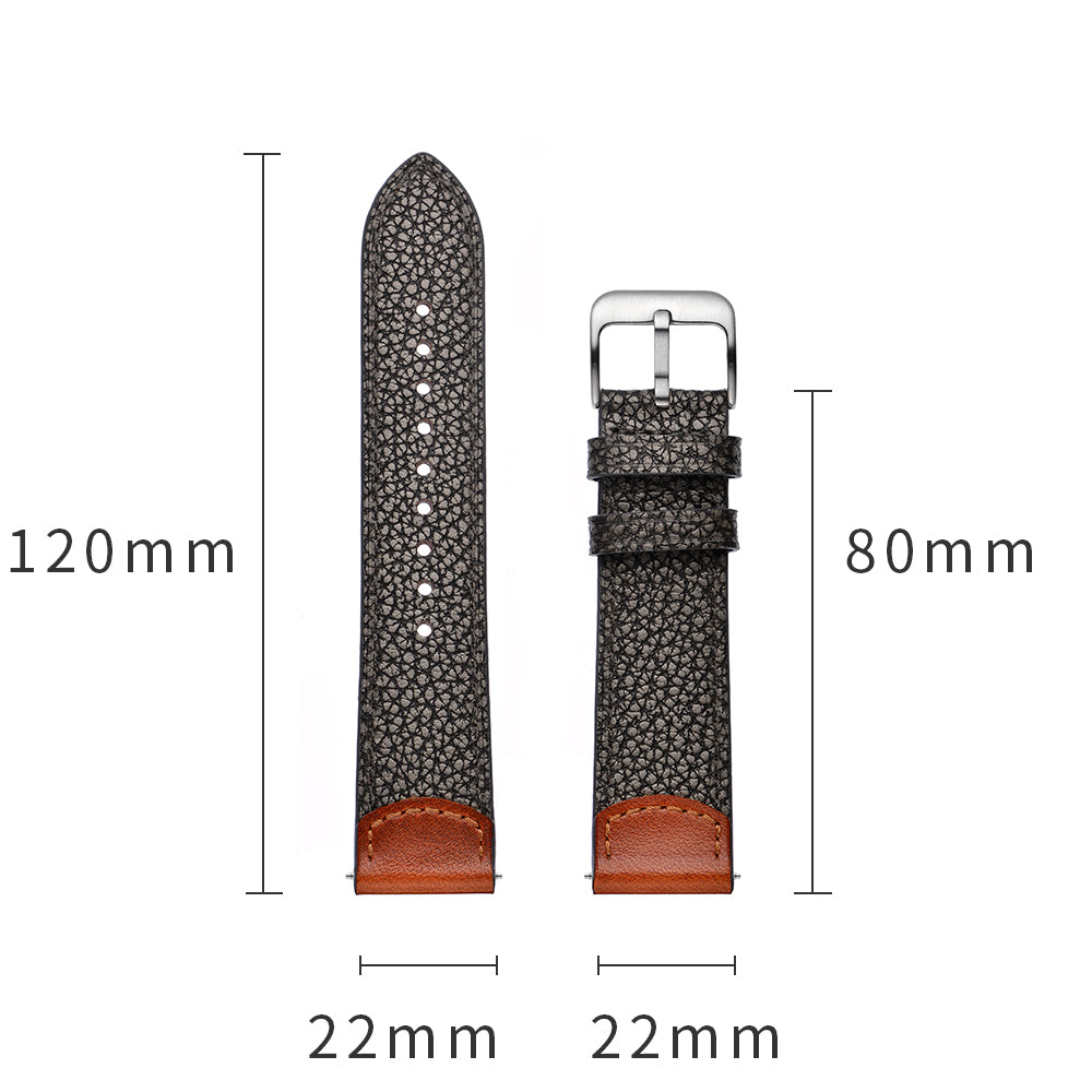 22mm Genuine Leather Stone Texture Watch Strap Replacement for Huawei Watch GT1 / 2 / Watch Magic