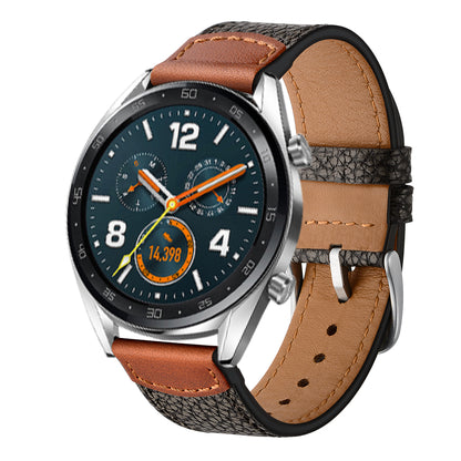 22mm Genuine Leather Stone Texture Watch Strap Replacement for Huawei Watch GT1 / 2 / Watch Magic