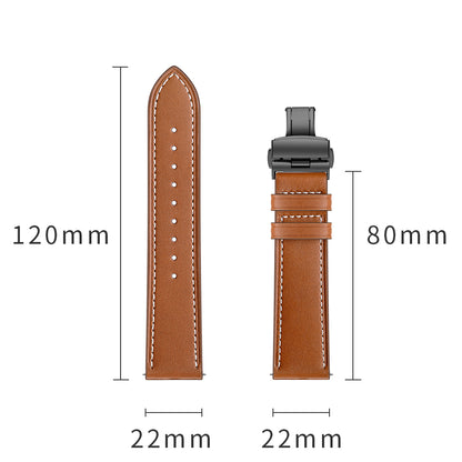 22mm Genuine Leather Watch Strap Replacement for Huawei Watch GT1 / 2 / Watch Magic