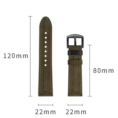 22mm Genuine Leather Smart Watch Strap Replacement with Stitching Decor for Huawei Watch GT1 / 2 / Watch Magic