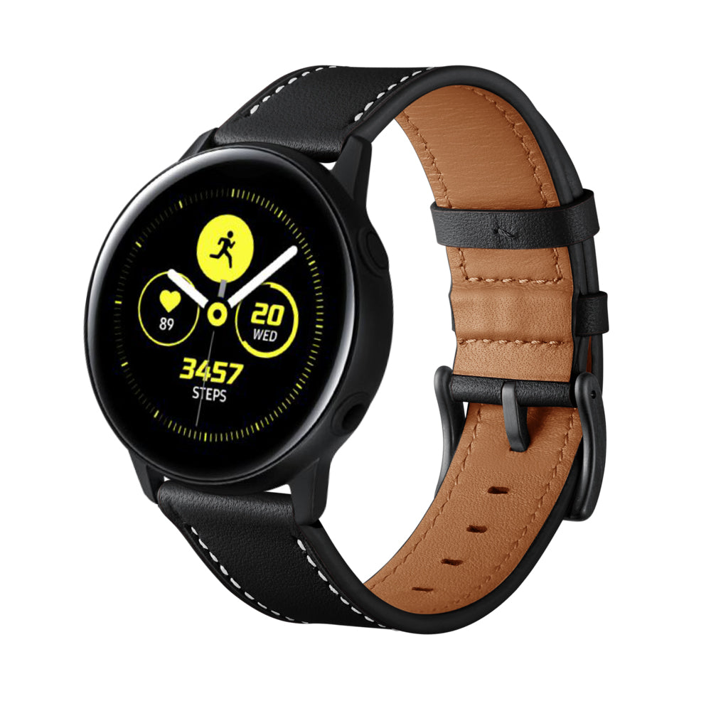 20mm Genuine Leather Smart Watch Replacement Strap for Samsung Galaxy Watch4 Classic 46mm 42mm/Galaxy Watch4 44mm 40mm/Galaxy Watch Active1/Active2 40mm 44mm