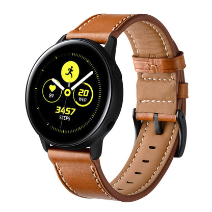 20mm Genuine Leather Smart Watch Replacement Strap for Samsung Galaxy Watch4 Classic 46mm 42mm/Galaxy Watch4 44mm 40mm/Galaxy Watch Active1/Active2 40mm 44mm