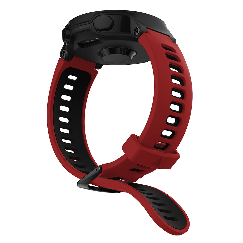 Silicone Watch Band for Garmin Forerunner 735XT 220 230 235 620 630, Dual Color Wrist Strap with Black Buckle