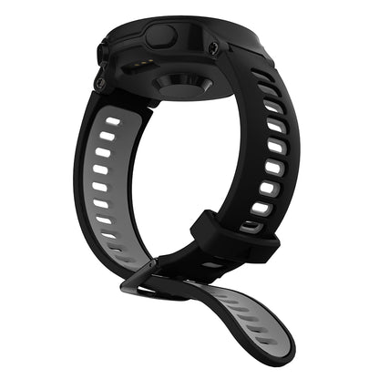 Silicone Watch Band for Garmin Forerunner 735XT 220 230 235 620 630, Dual Color Wrist Strap with Black Buckle