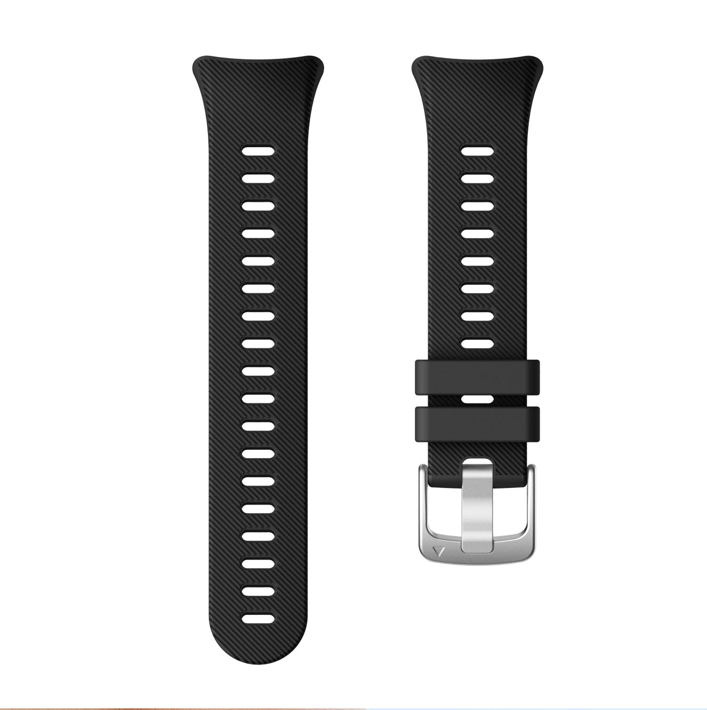 Silicone Watchband Strap Silver Buckle for Garmin Forerunner 45