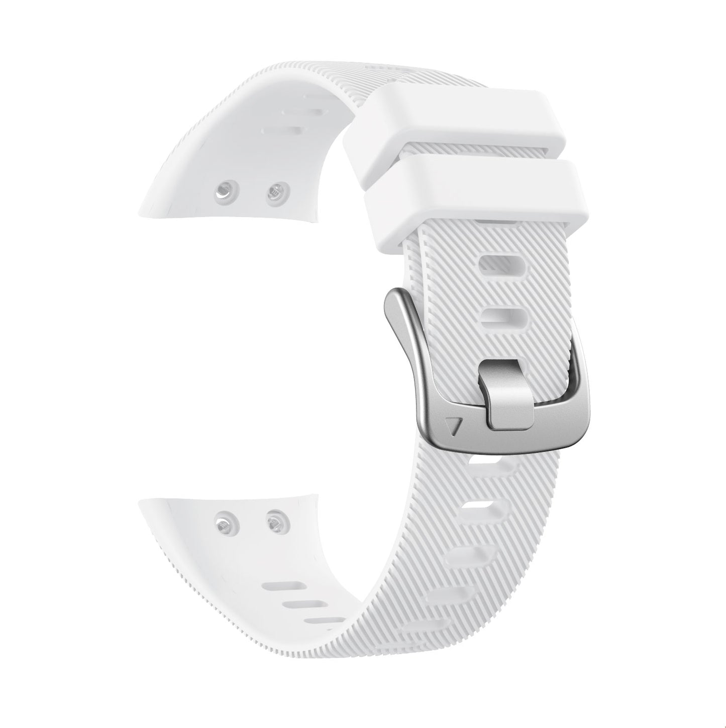 Silicone Watchband Strap Silver Buckle for Garmin Forerunner 45