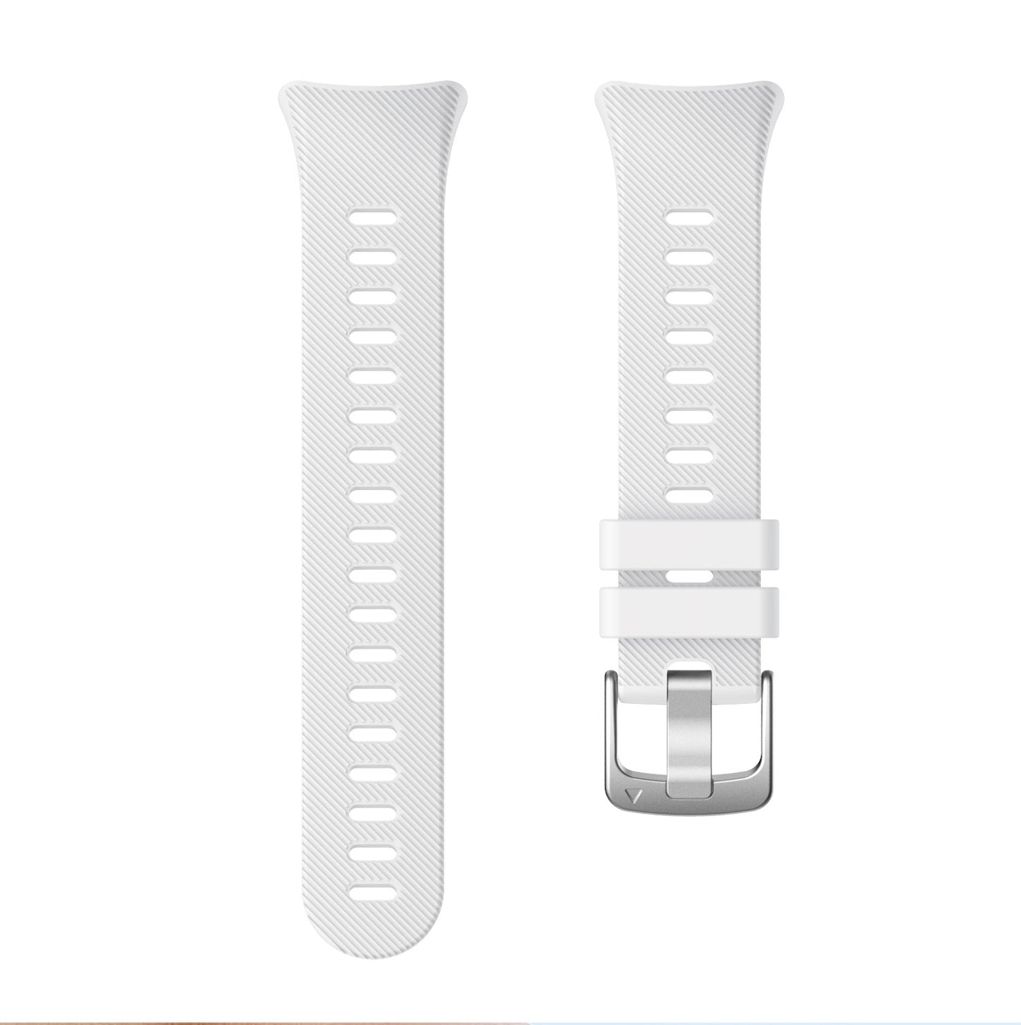 Silicone Watchband Strap Silver Buckle for Garmin Forerunner 45