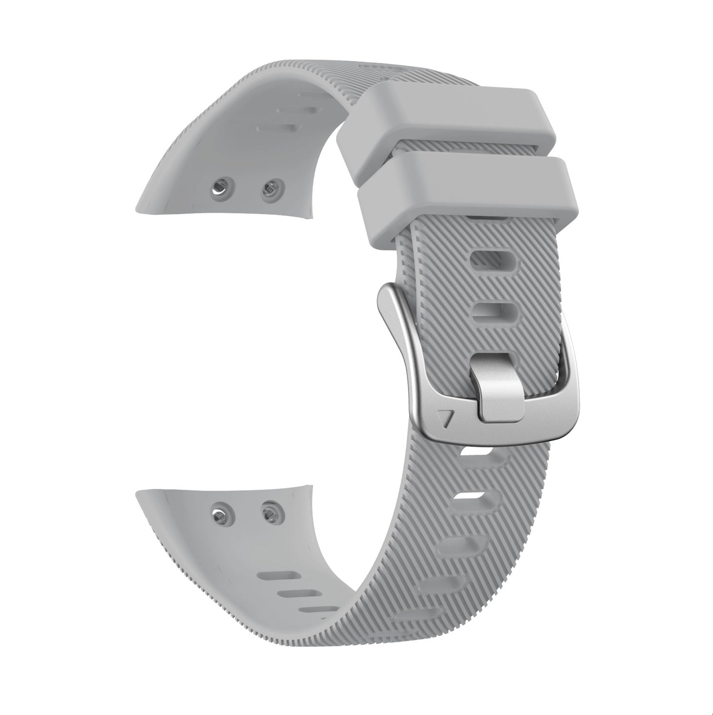 Silicone Watchband Strap Silver Buckle for Garmin Forerunner 45