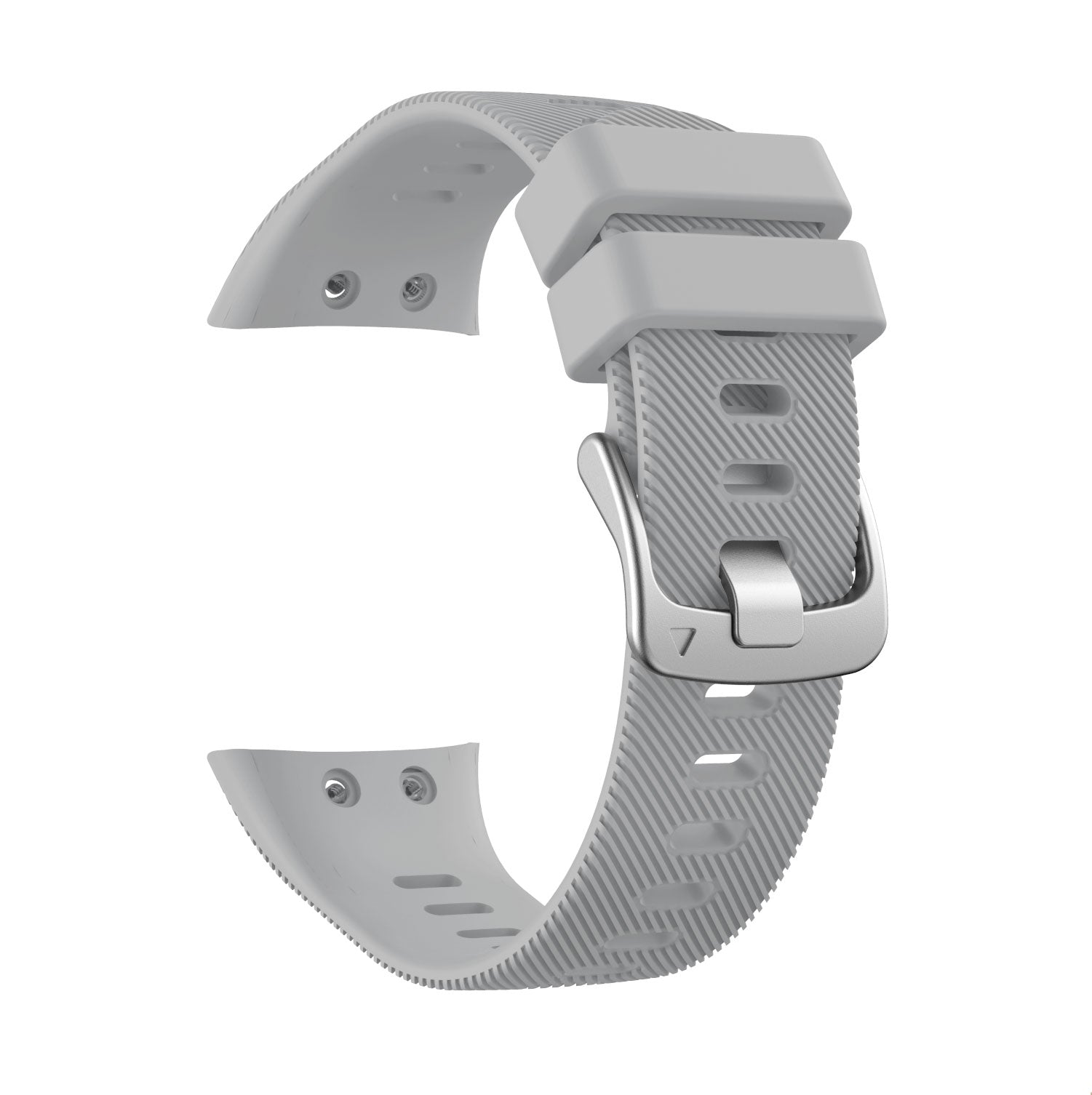 Silicone Watchband Strap Silver Buckle for Garmin Forerunner 45