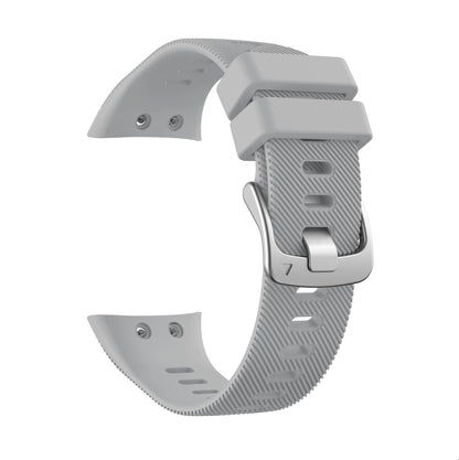 Silicone Watchband Strap Silver Buckle for Garmin Forerunner 45