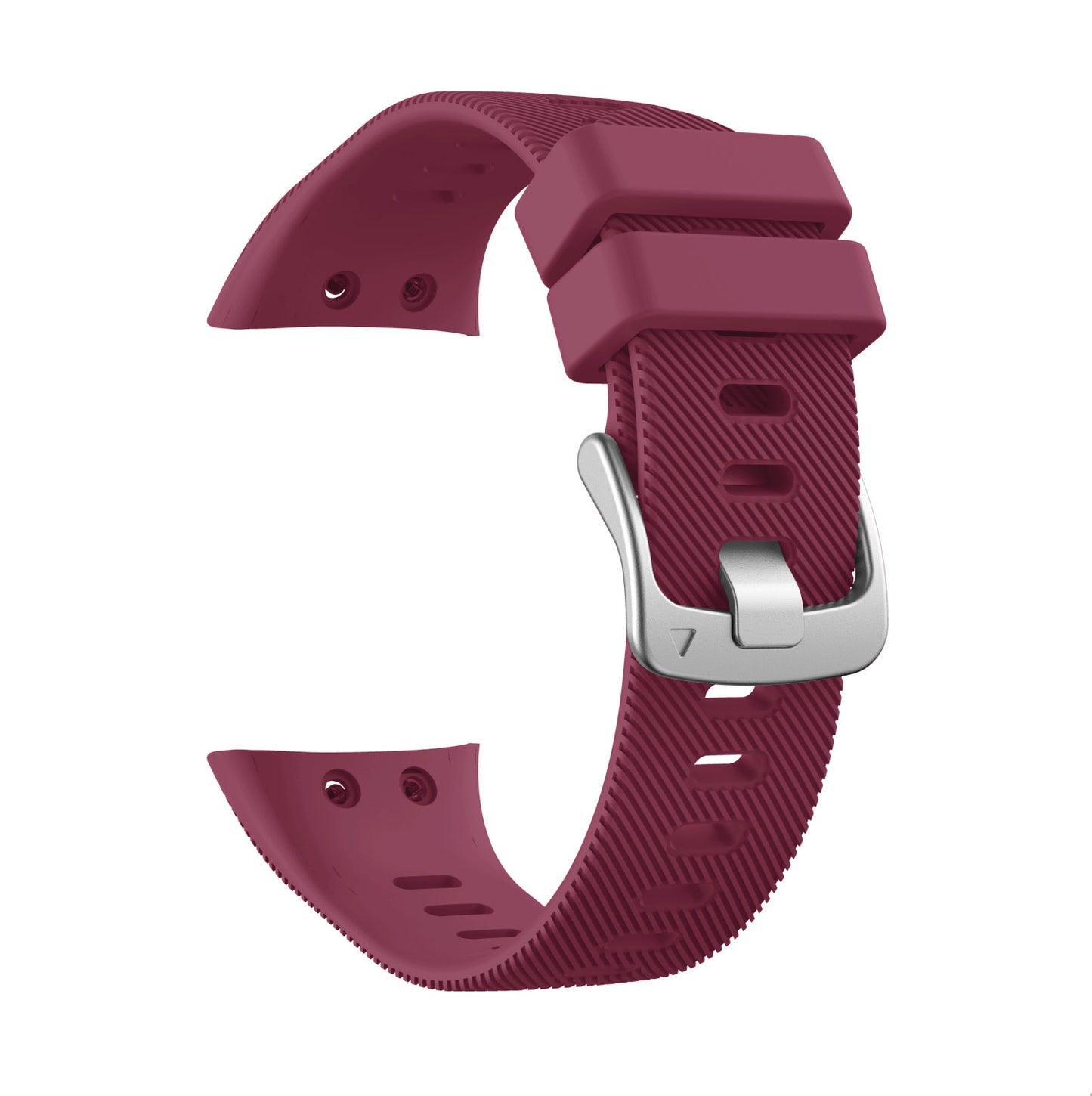 Silicone Watchband Strap Silver Buckle for Garmin Forerunner 45