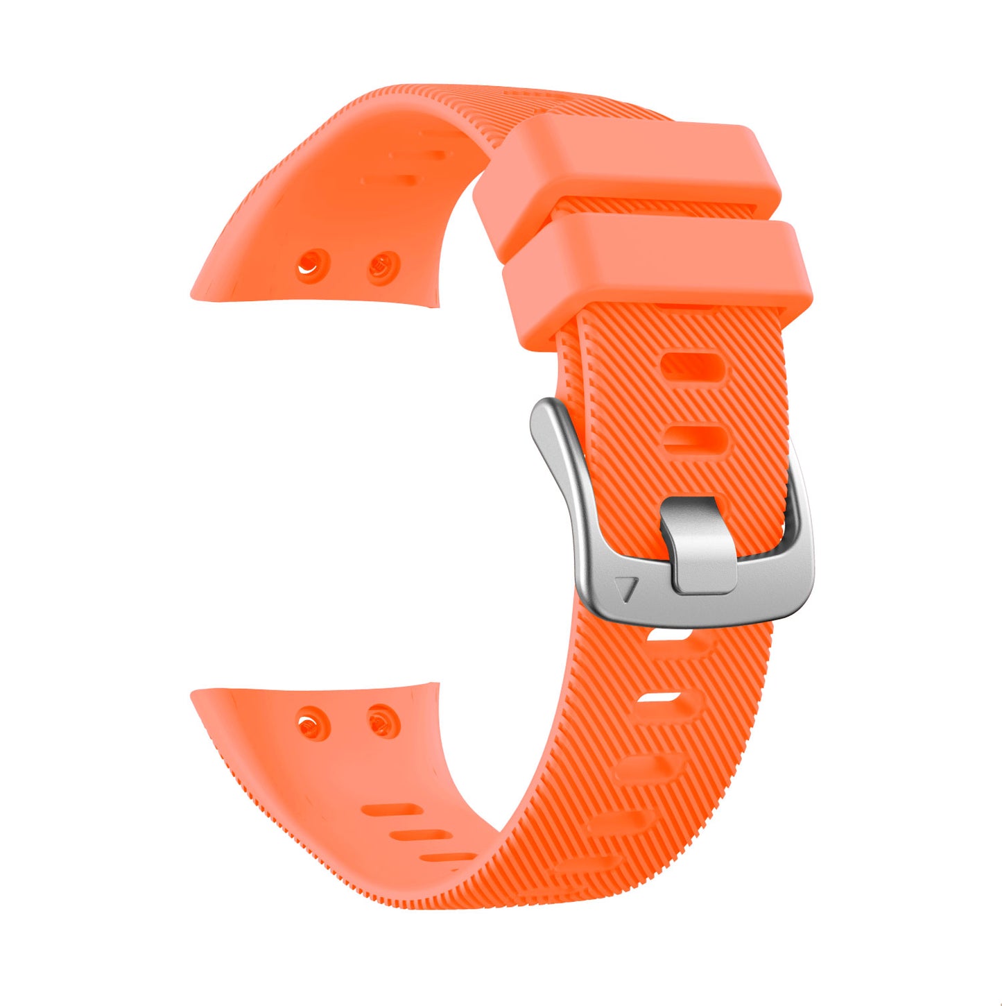 Silicone Watchband Strap Silver Buckle for Garmin Forerunner 45