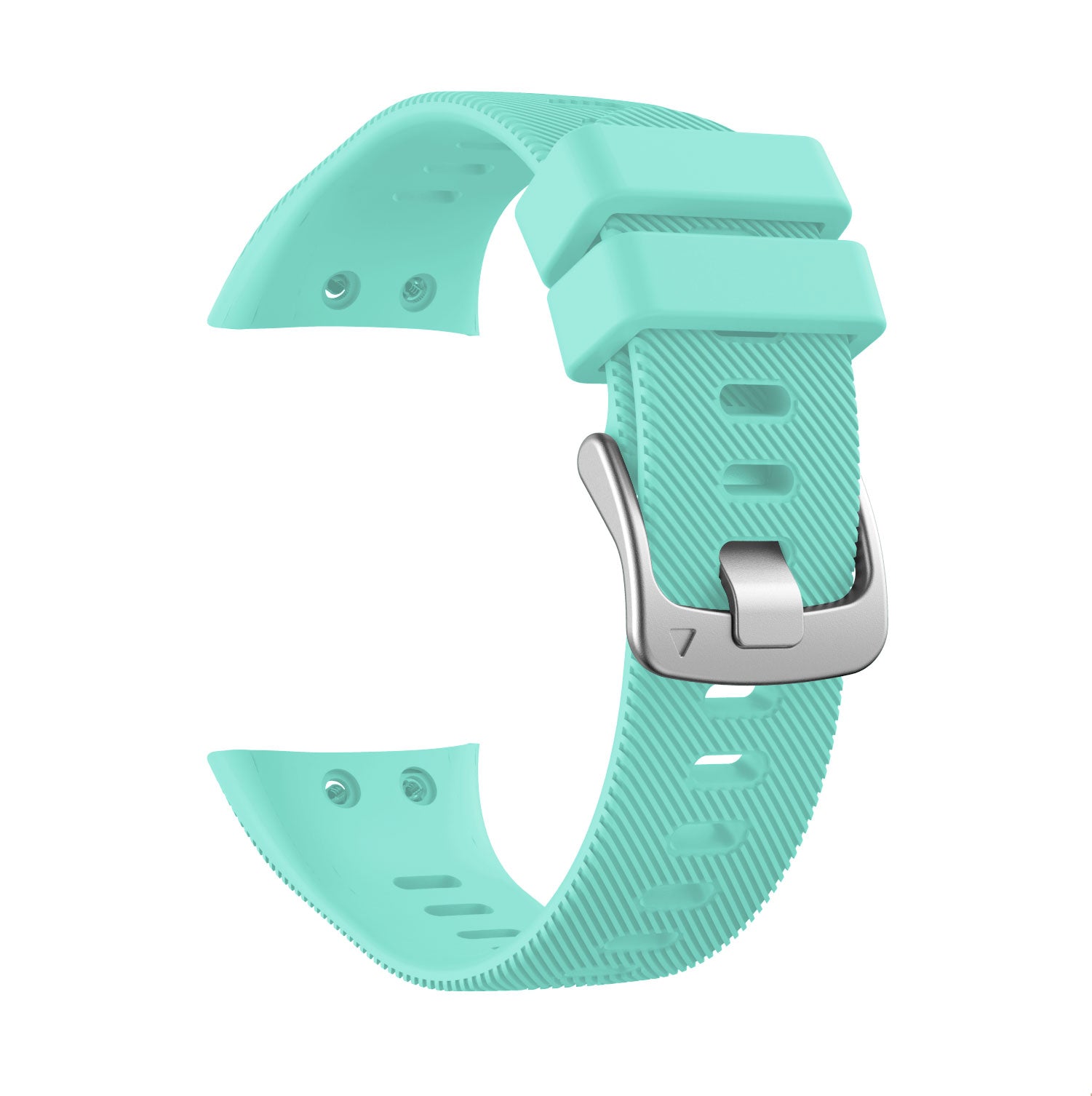 Silicone Watchband Strap Silver Buckle for Garmin Forerunner 45