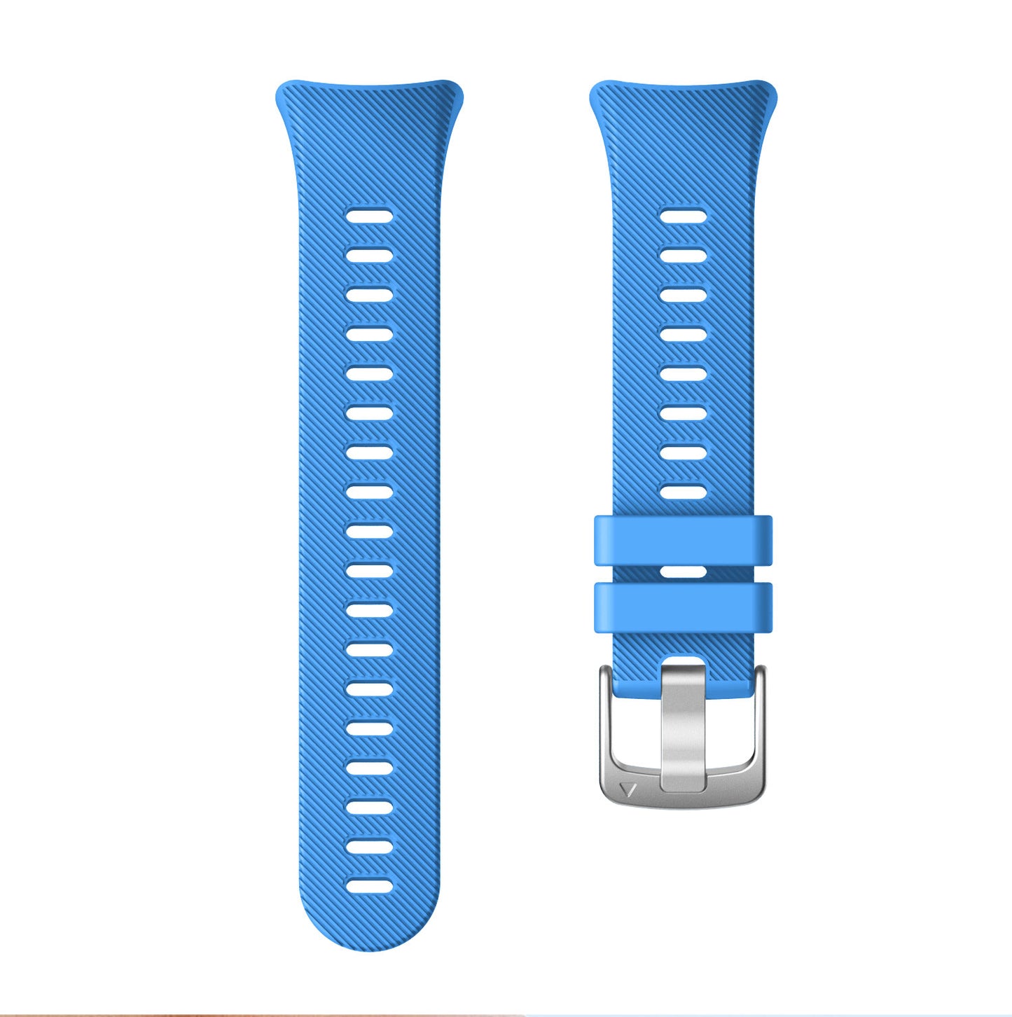 Silicone Watchband Strap Silver Buckle for Garmin Forerunner 45