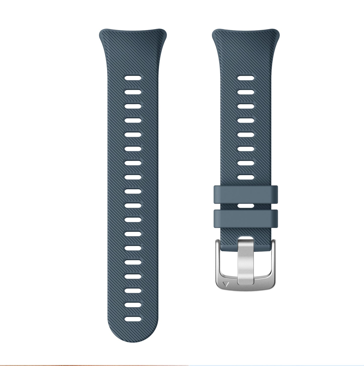 Silicone Watchband Strap Silver Buckle for Garmin Forerunner 45