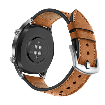 For Huawei Watch GT 2/1 with Holes Cowhide Genuine Leather Watch Band 22mm