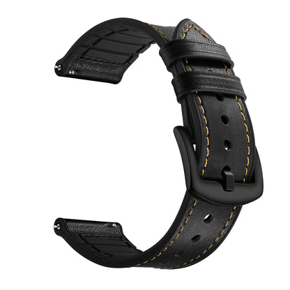 Genuine Leather Coated Silicone Wrist Strap for Huami Amazfit GTR 47mm