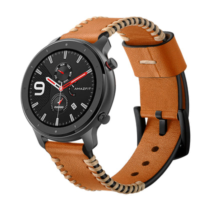 20mm Genuine Leather Watch Strap Replacement Band for Huami Amazfit GTR 42mm