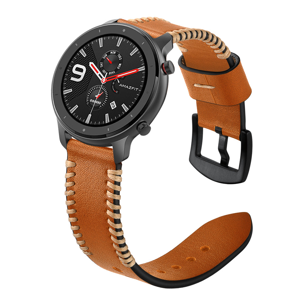 20mm Genuine Leather Watch Strap Replacement Band for Huami Amazfit GTR 42mm