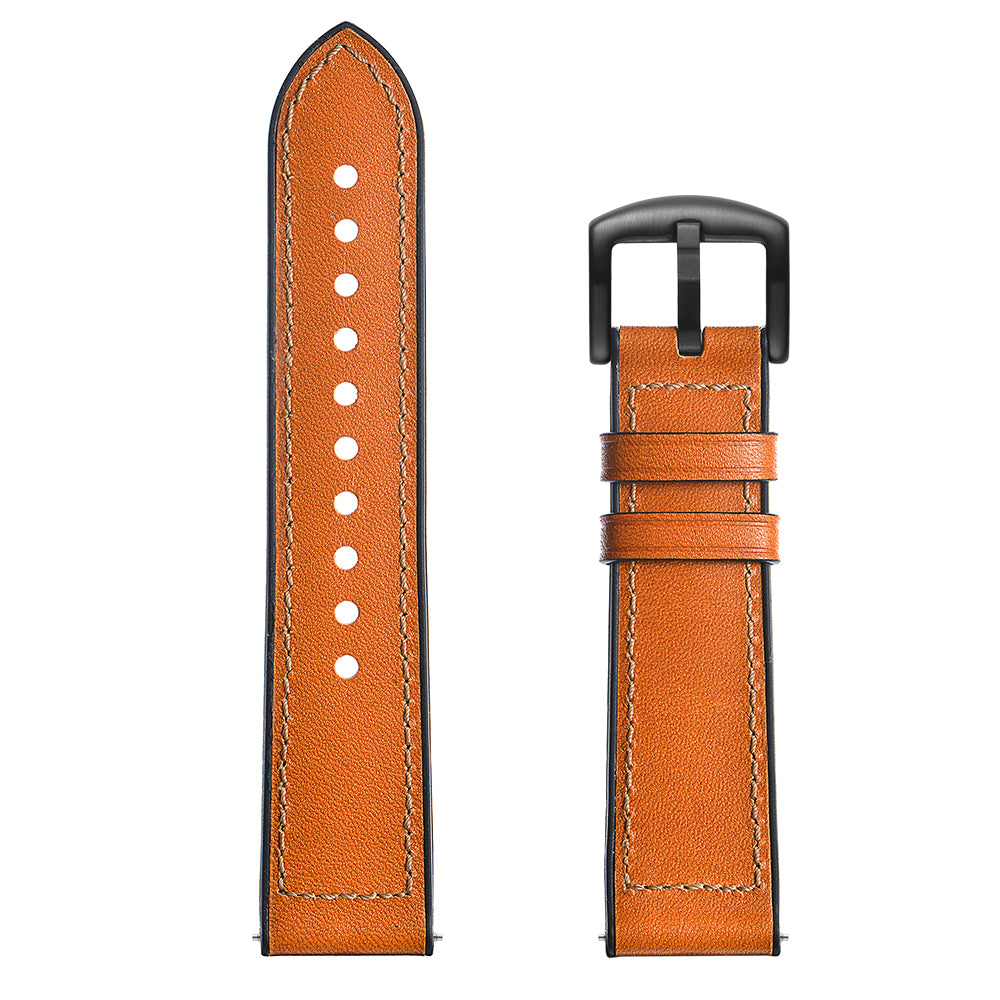 Genuine Leather Coated Silicone Smart Watch Strap [22mm width] for Huawei Watch GT2 46mm