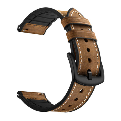 Genuine Leather Coated Silicone Smart Watch Strap [22mm width] for Huawei Watch GT2 46mm 