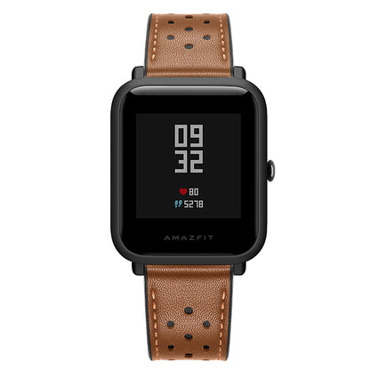 20mm Genuine Leather with Holes Watch Band for Amazfit Bip GTS