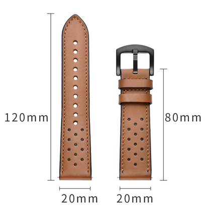 20mm Genuine Leather with Holes Watch Band for Amazfit Bip GTS