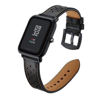 20mm Genuine Leather with Holes Watch Band for Amazfit Bip GTS