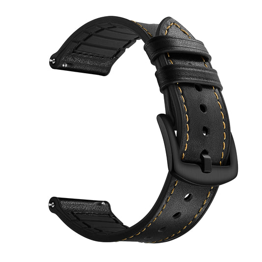 20mm Silicone Coated Leather Smart Watch Strap Replacement for Amazfit Huami Bip GTS Youth Smart Watch