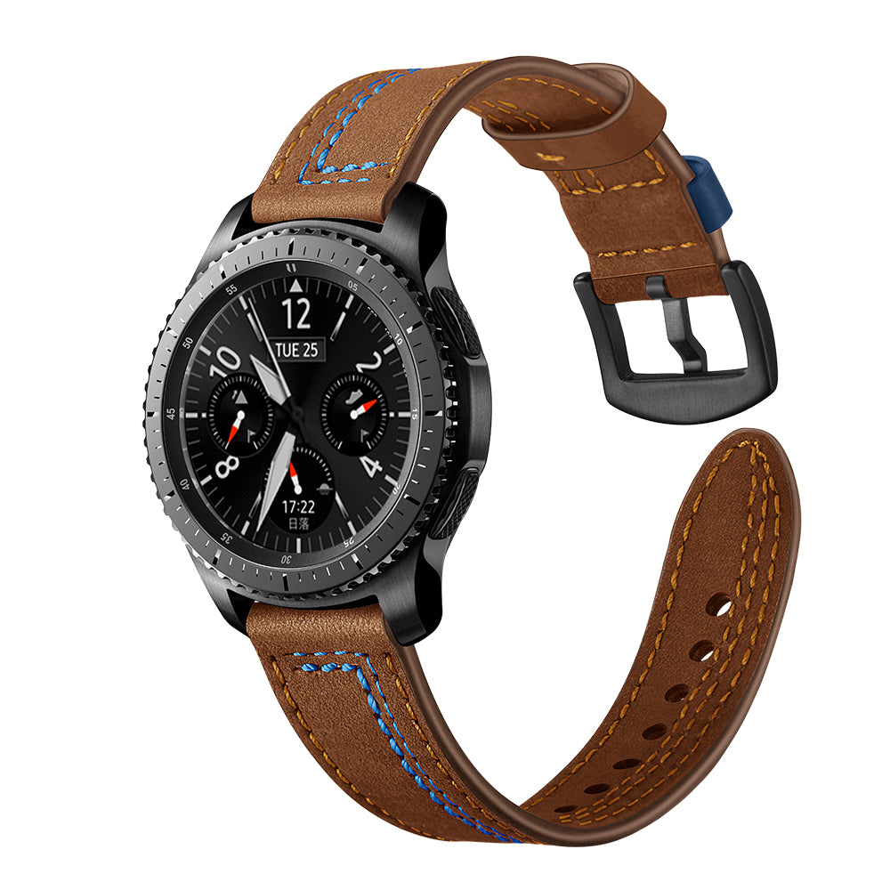 22mm Genuine Leather Coated Smart Watch Replacement Strap for Huami Watch Moto 360 / Samsung Gear S3 Frontier / S3 Classic