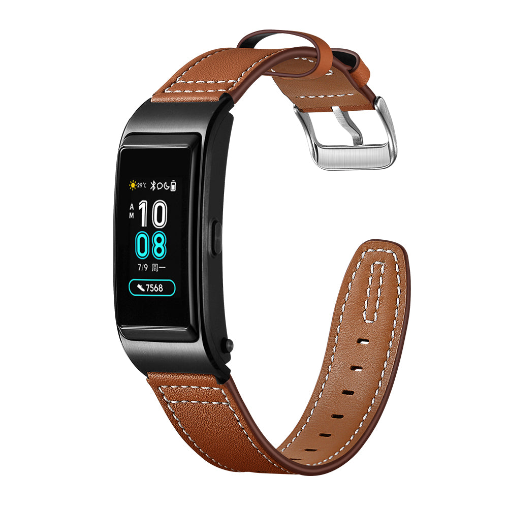 18mm Genuine Leather U Shape Head Watch Band for Huawei TalkBand B5/B3 Active/B2 Active